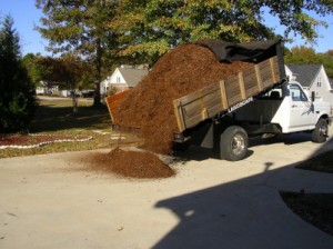 mulch bark mulch being delivered